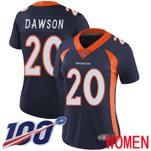 Women Denver Broncos #20 Duke Dawson Navy Blue Alternate Vapor Untouchable Limited Player 100th Season Football NFL Jersey->women nfl jersey->Women Jersey